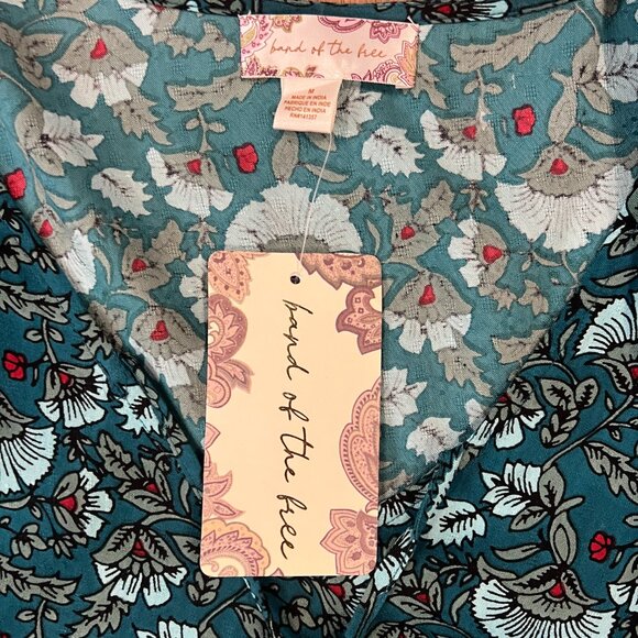 NWT Band of the Free 3/4 Sleeve Green Teal Mini Dress Size Medium - Picture 5 of 7